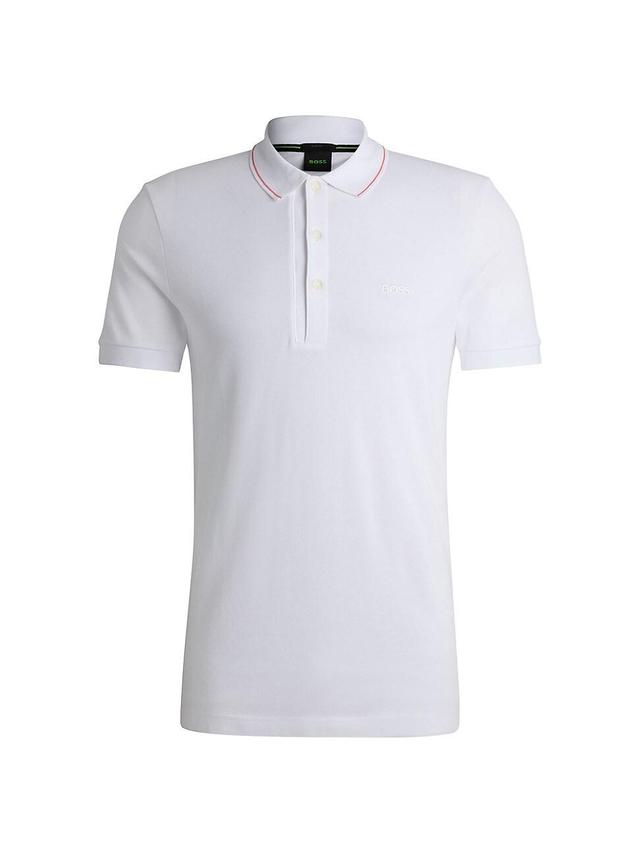 Mens Cotton-Piqu Slim-fit Polo Shirt with Tonal Logo Product Image