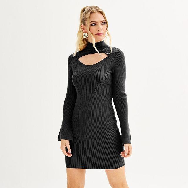 Womens INTEMPO Mockneck Cut-Out Mini Dress Product Image