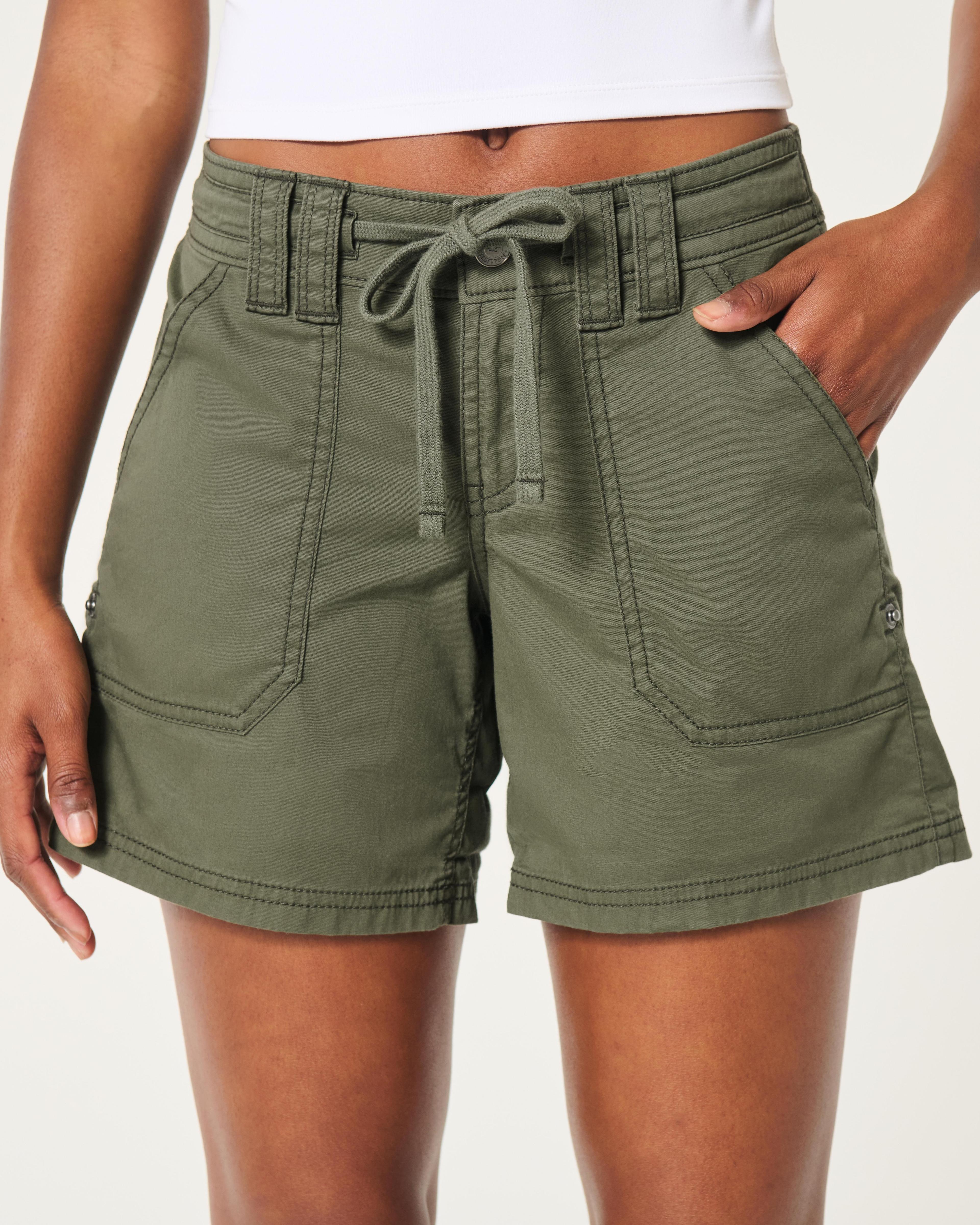 Low-Rise Adjustable Hem Shorts Product Image