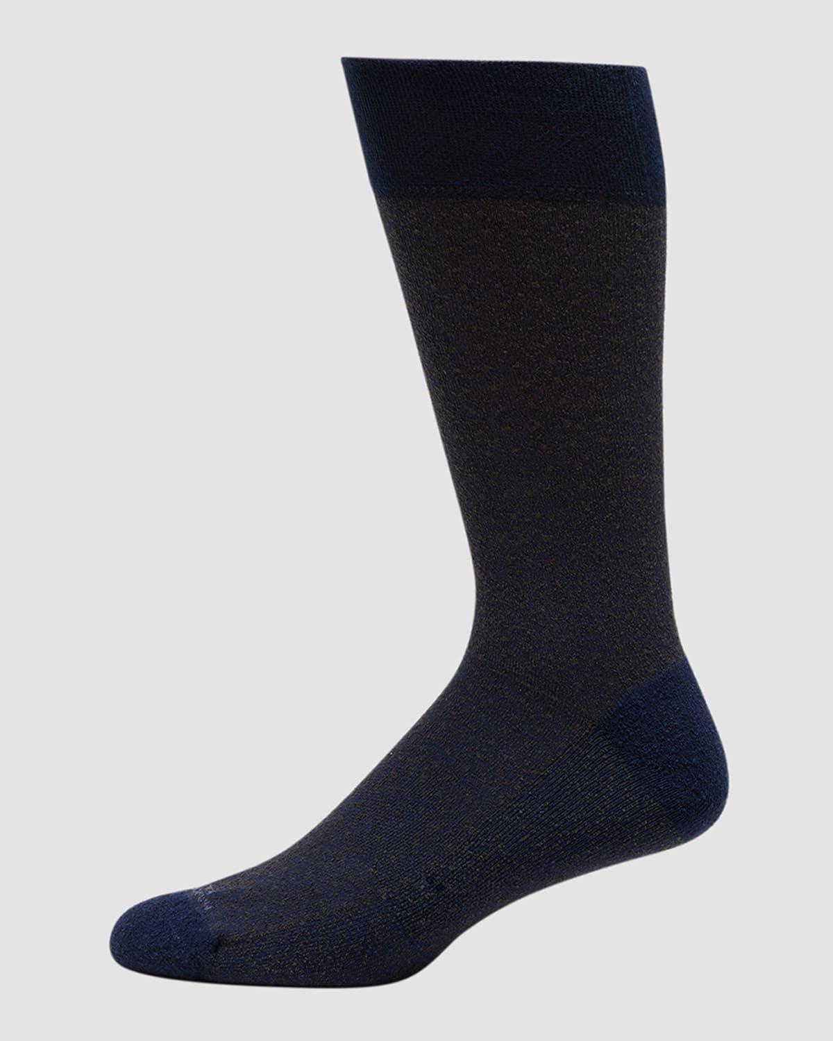 Mens Mini Check Mid-Calf Socks Product Image