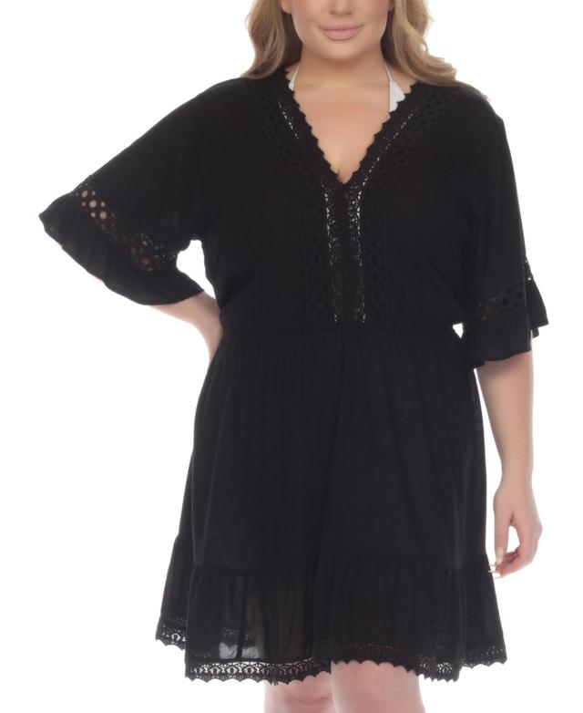 Raviya Plus Size Lace-Inset Mini Cover-Up Dress Product Image