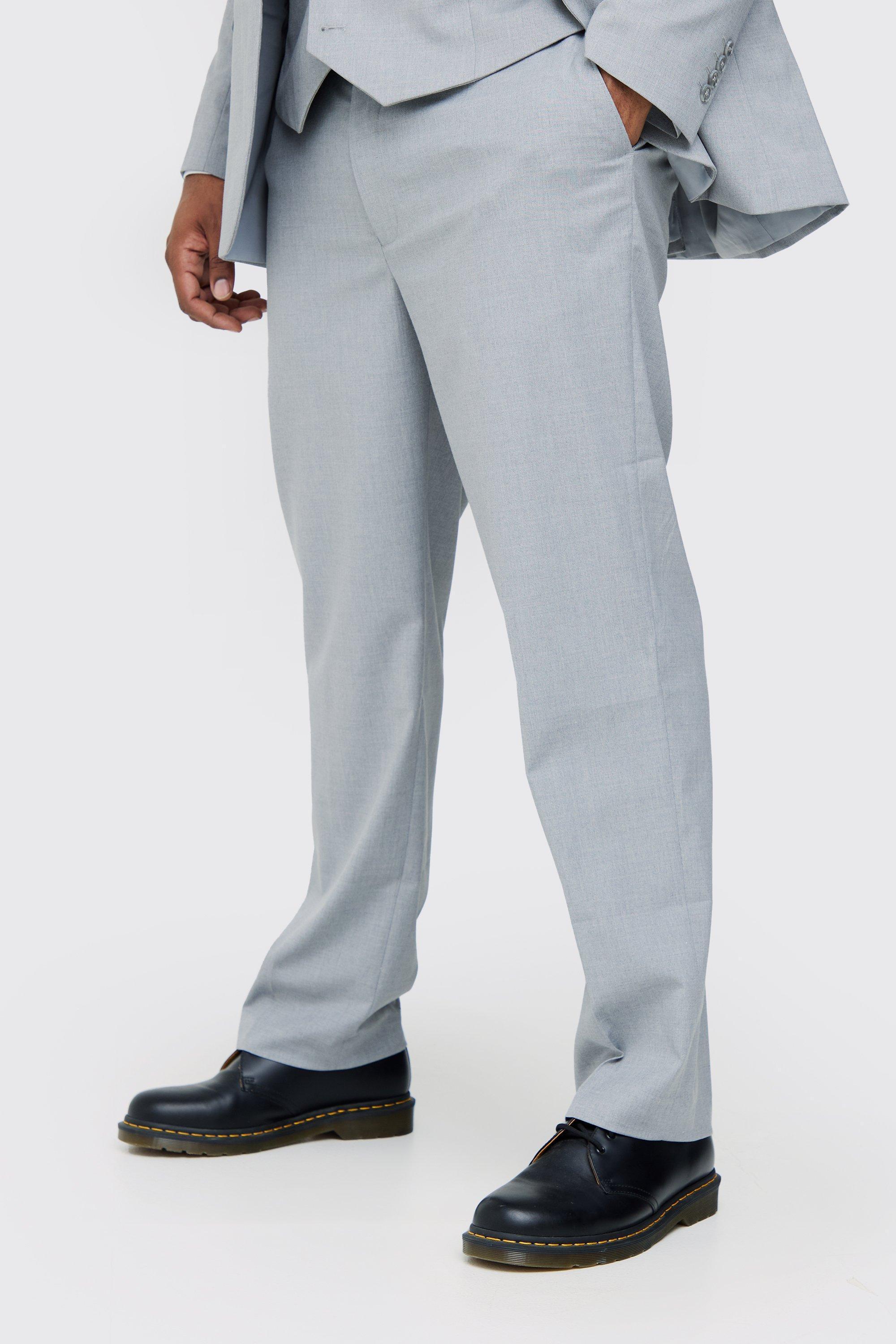 Plus Regular Fit Dress Pants In Grey | boohooMAN USA Product Image