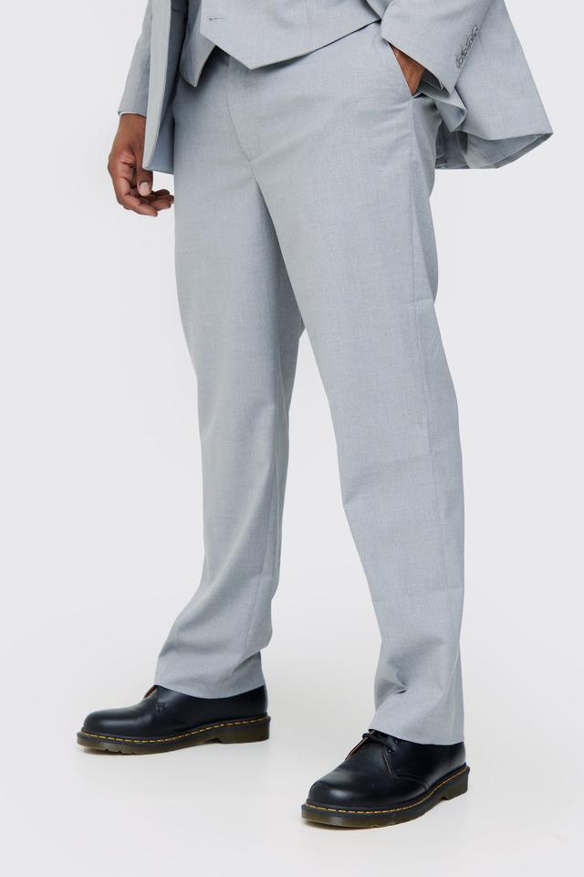 Plus Regular Fit Dress Pants In Grey | boohooMAN USA Product Image