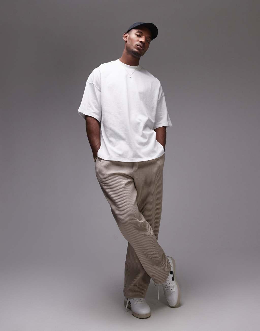 Topman extreme oversized fit t-shirt in white Product Image