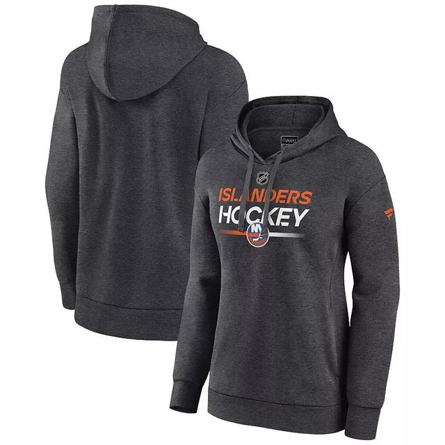 Womens Fanatics Branded Heather Charcoal New York Islanders Authentic Pro Pullover Hoodie Product Image