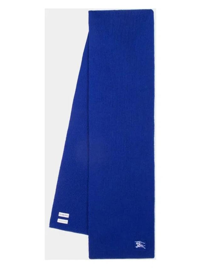 BURBERRY Mu Ribbed Scarf In Blue Product Image