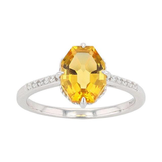 SIRI USA by TJM Sterling Silver Lab-Created Citrine & Cubic Zirconia Statement Ring, Womens Product Image