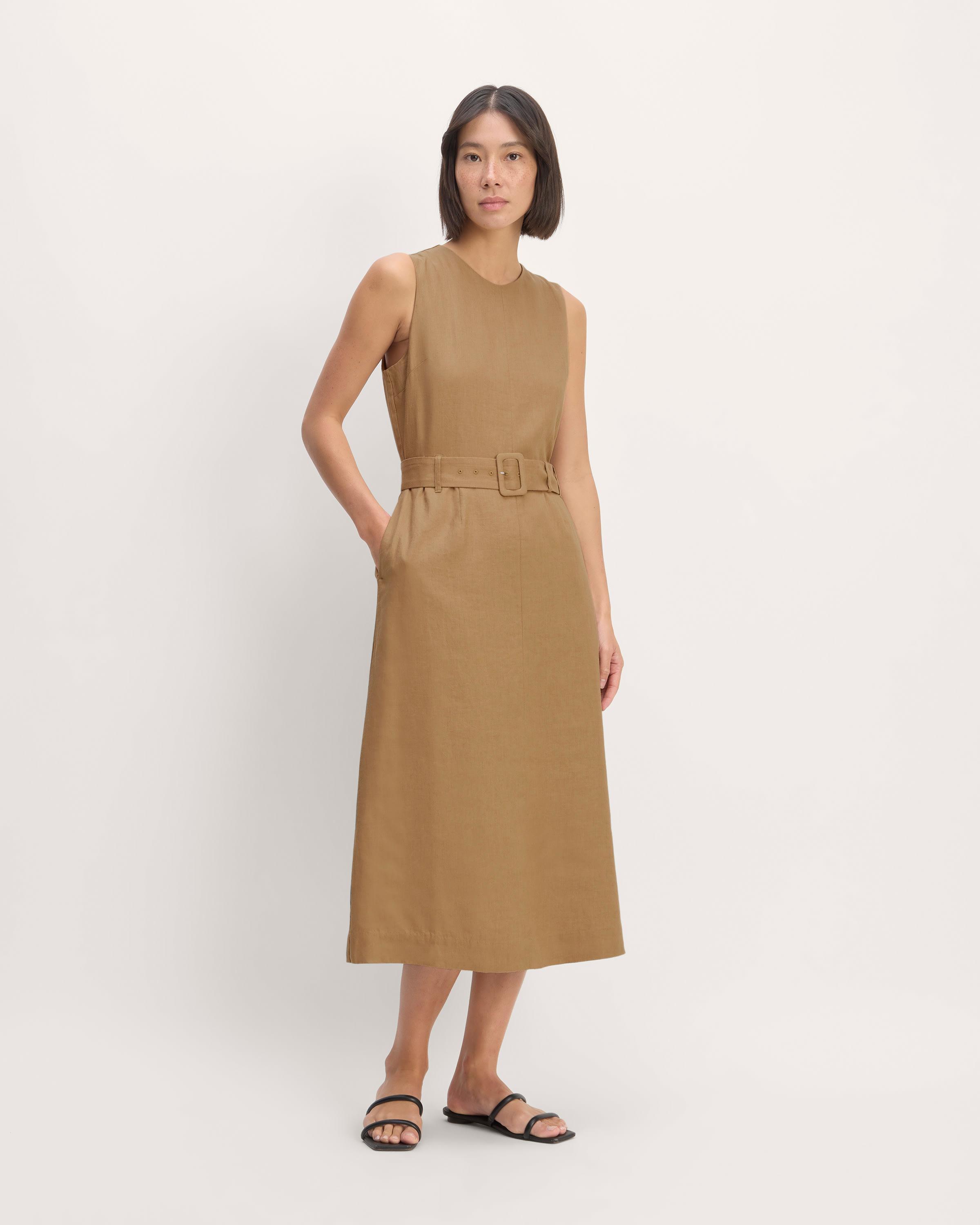 The Linen Belted Midi Dress Product Image