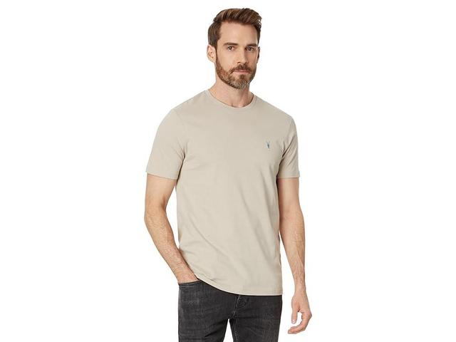 AllSaints Brace Contrast Short Sleeve Crew (Sea Clay ) Men's Clothing Product Image