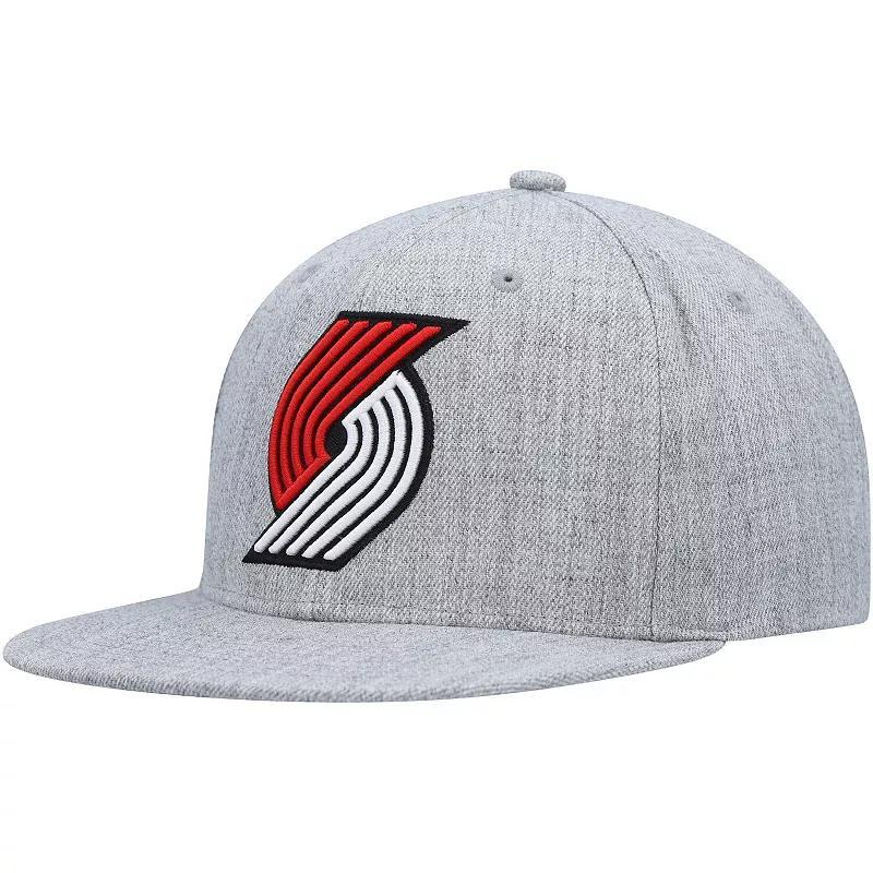 Mens Mitchell & Ness Heather Gray Portland Trail Blazers Hardwood Classics 2.0 Snapback Hat Product Image