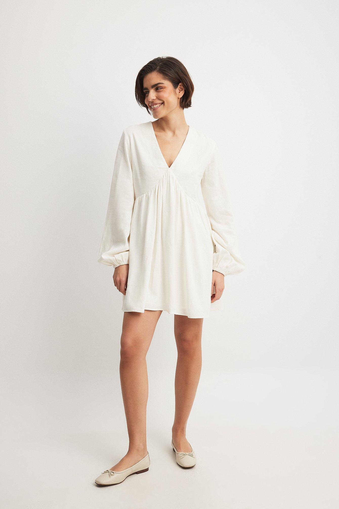 Linen Blend LS Flowy Mini Dress product image