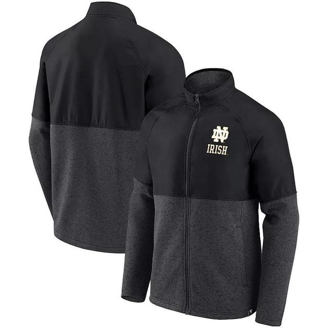 Mens Fanatics Branded /Heathered Charcoal Notre Dame Fighting Irish Durable Raglan Full-Zip Jacket Product Image