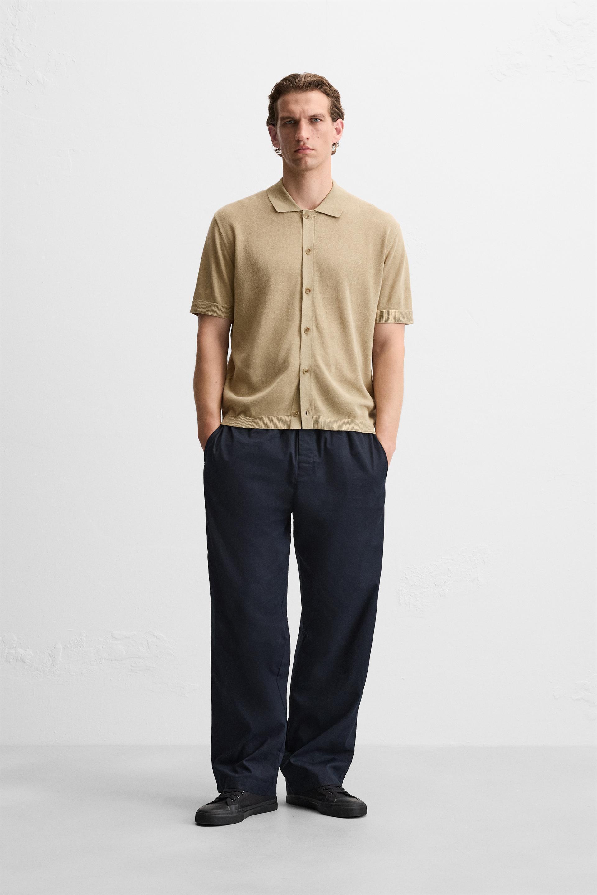 COTTON - LINEN BLEND KNIT SHIRT Product Image