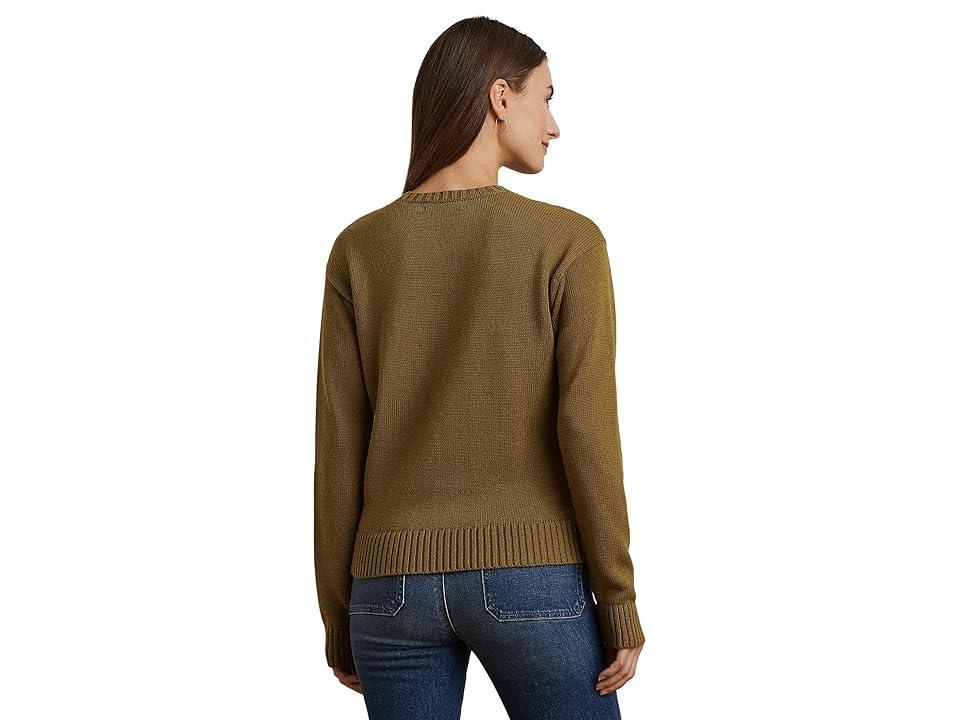 Lauren Ralph Lauren Intarsia-Knit Beagle Cotton Sweater (Honey Tan) Women's Sweater Product Image