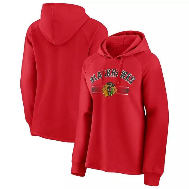 Womens Fanatics Branded Chicago Blackhawks Perfect Play Raglan Pullover Hoodie Product Image