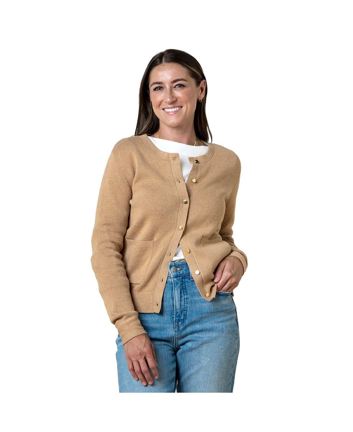 Hope & Henry Womens Organic Milano Stitch Sweater Cardigan Product Image