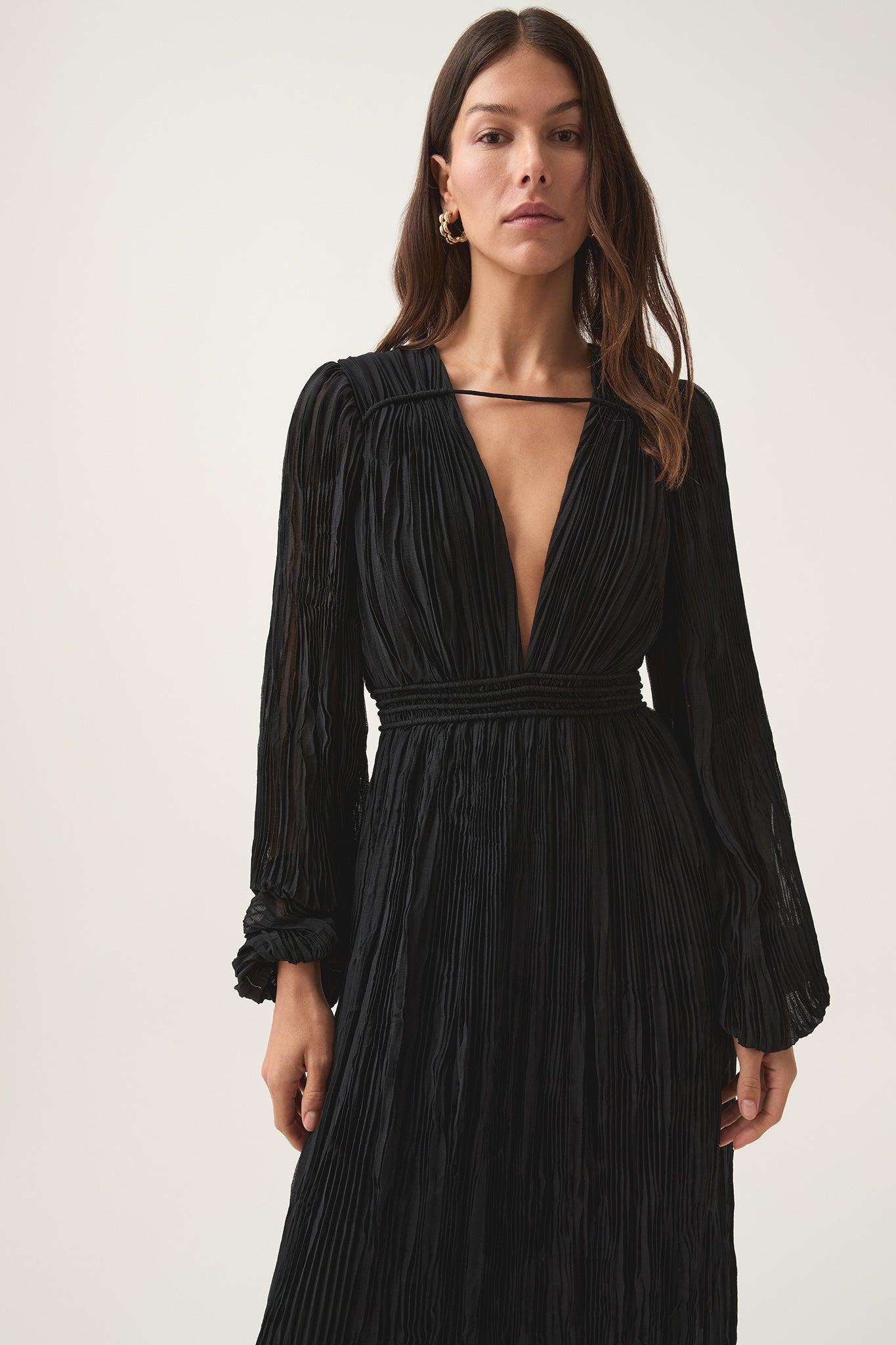 Genevieve Pleated Midi Dress Product Image