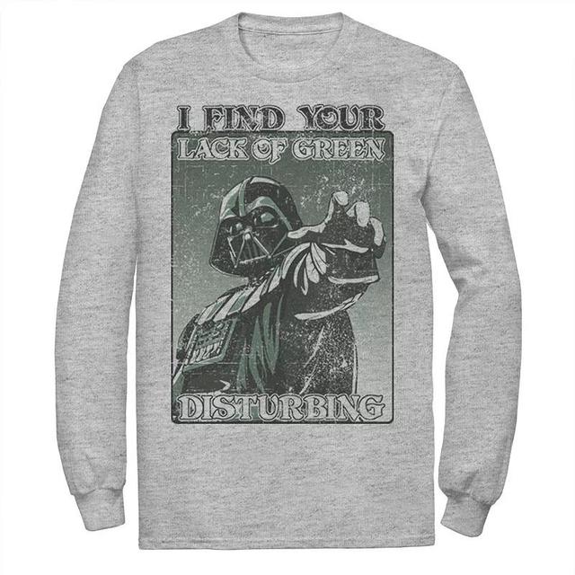 Mens Star Wars Vader Disturbing St. Patricks Tee Athletic Grey Product Image