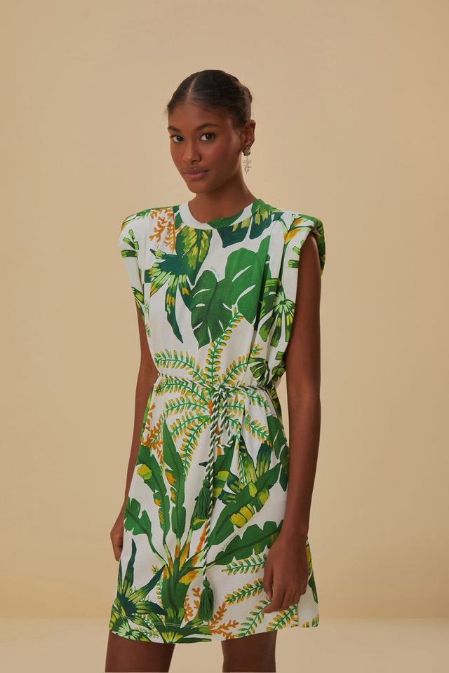 Tropical Forest Off-White T-Shirt Dress, TROPICAL FOREST OFF-WHITE / XS Product Image