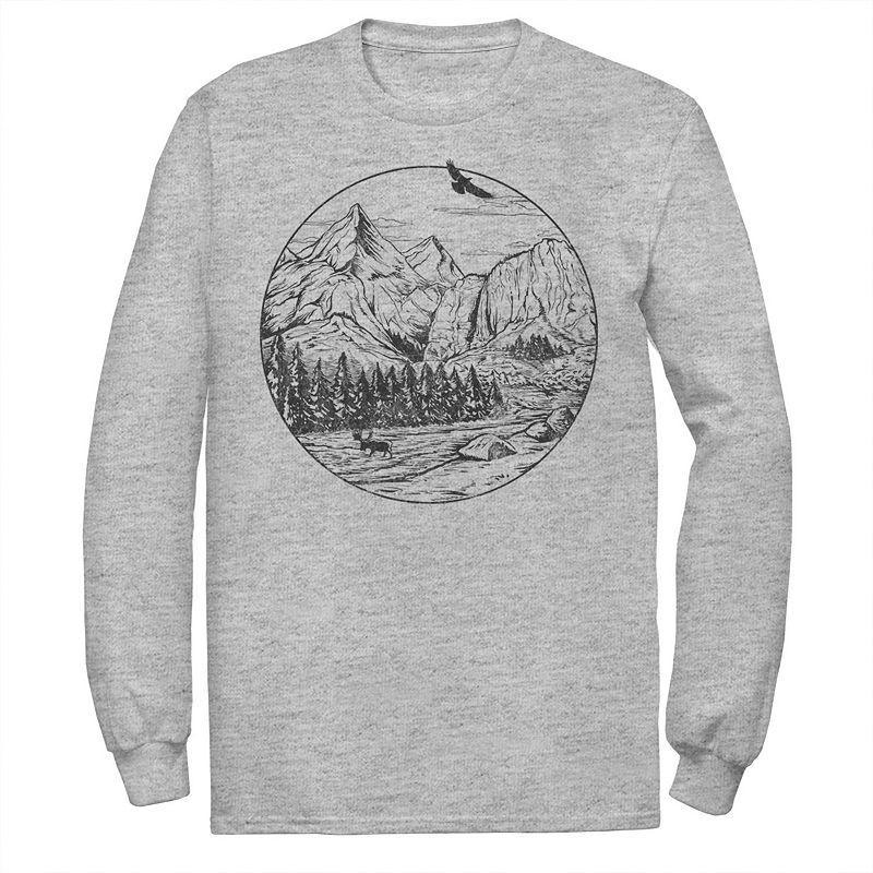 Mens Fifth Sun Mountain Falls Sketch Tee Athletic Grey Product Image