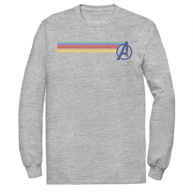 Mens Marvel Avengers Rainbow Colors Classic Logo Tee Med Grey Product Image