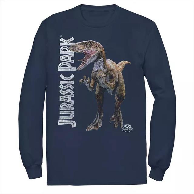 Mens Jurassic Park Velociraptor Full Body Tee Blue Product Image