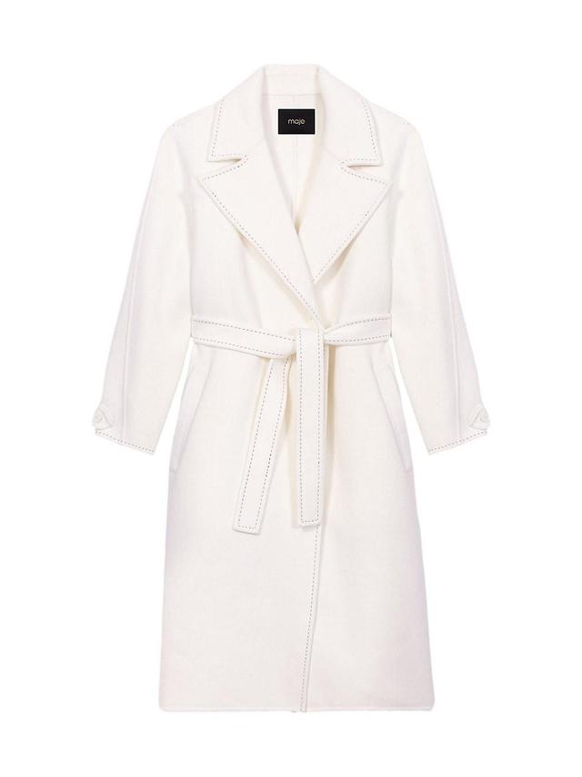 Womens Double-Faced Mid-Length Coat Product Image