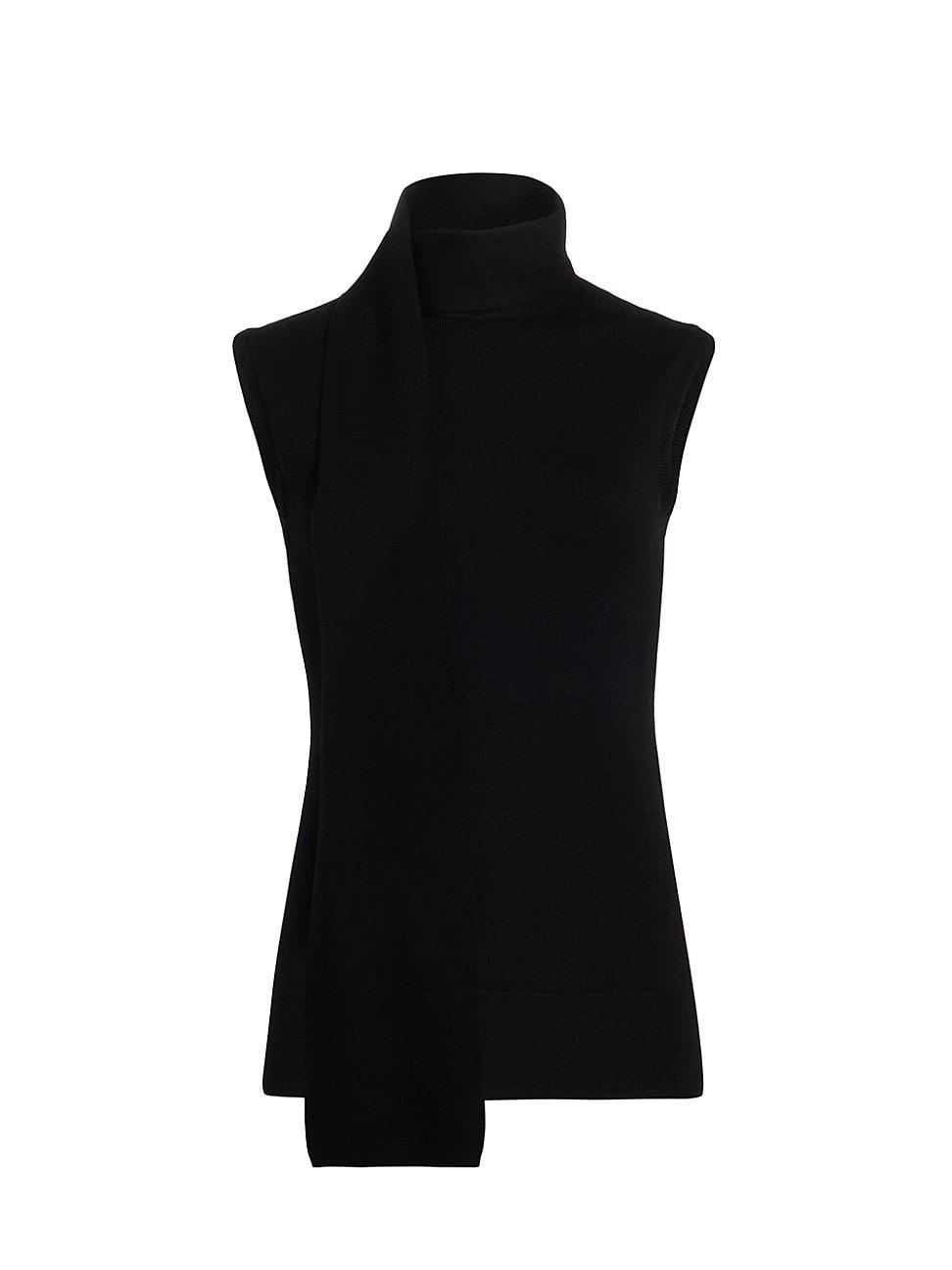 Womens Sleeveless Scarf Knit Top Product Image