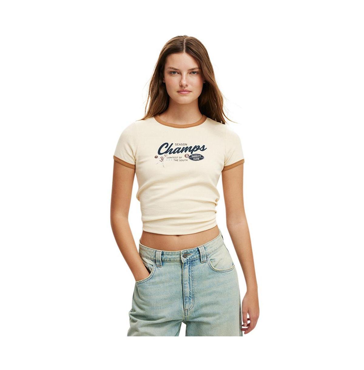 Cotton On Womens Fitted Graphic Longline Tee - My darling Product Image