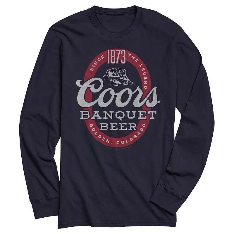 Mens Coors Banquet Beer Graphic Tee Blue Product Image