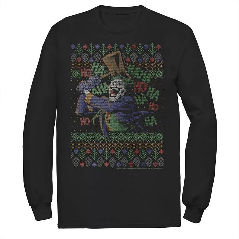 Mens Batman The Joker Laughing Vintage Knit Style Tee Product Image