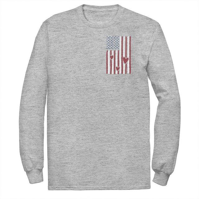 Big & Tall American Flag Of Love Left Chest Logo Tee, Mens Athletic Grey Product Image