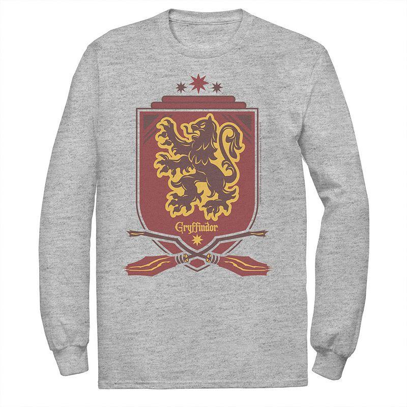 Mens Harry Potter Gryffindor Quidditch Shield Tee Athletic Grey Product Image