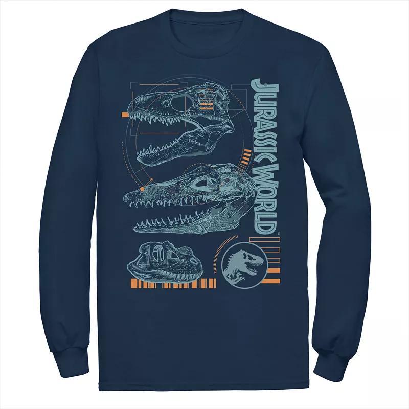 Mens Jurassic World Two Dinosaur Skull Schematic Tee Product Image