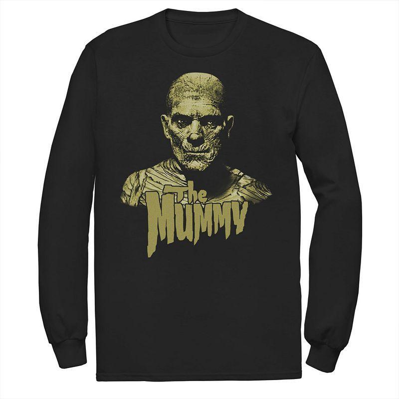 Mens Universal Monsters The Mummy Bust Portrait Logo Long Sleeve Graphic Tee Product Image