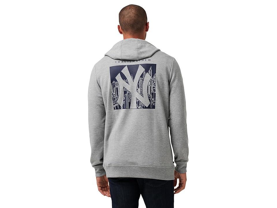 TravisMathew New York Yankees Cloud Hoodie (Heather Grey) Men's Sweatshirt Product Image