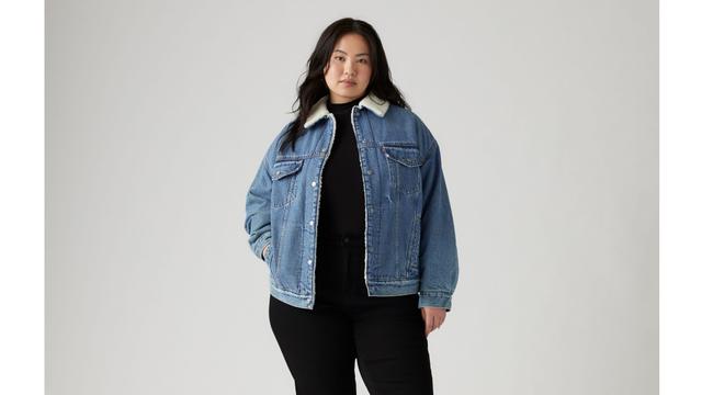 '90s Sherpa Trucker Jacket (Plus Size) Product Image