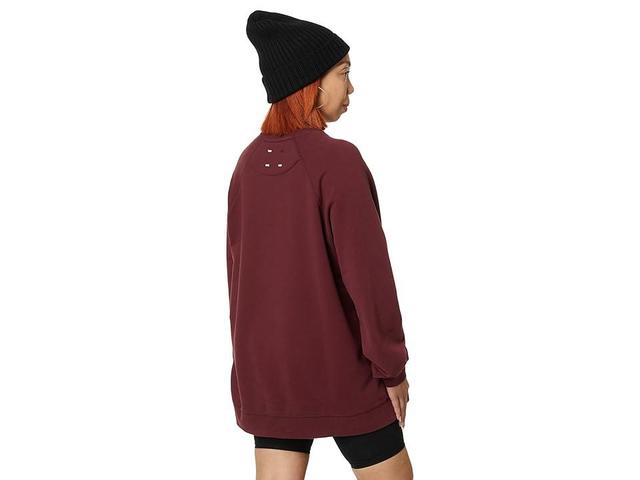 LABEL Go-To Big Crew (Burgundy) Women's Sweatshirt Product Image