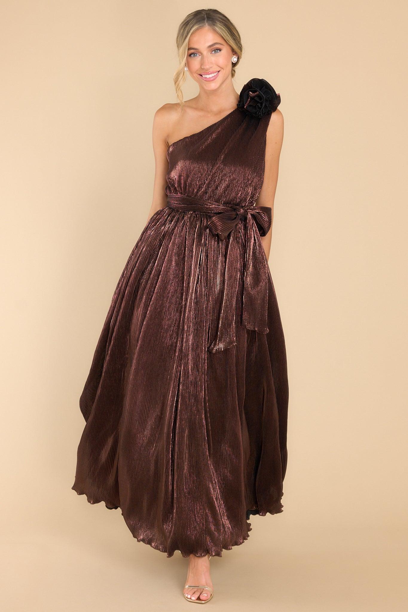 Crowning Moment Chocolate Maxi Dress Brown Product Image