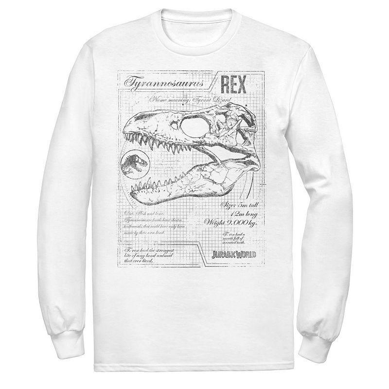 Mens Jurassic World Two T-Rex Vintage Graph Long Sleeve Tee Athletic Grey Product Image