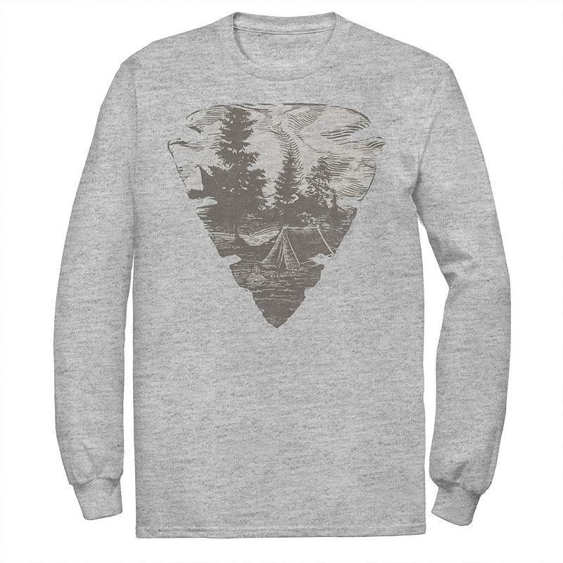 Mens Fifth Sun Arrowhead Camping Sketch Fill Tee Athletic Grey Product Image