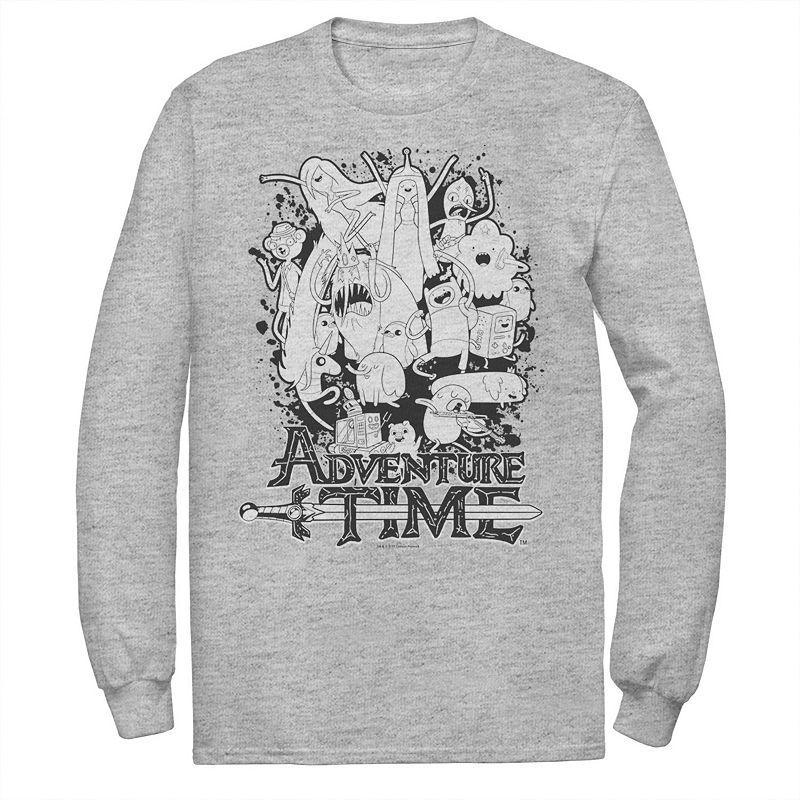 Mens Cartoon Network Adventure Time Splash Sweatshirt Athletic Grey Product Image