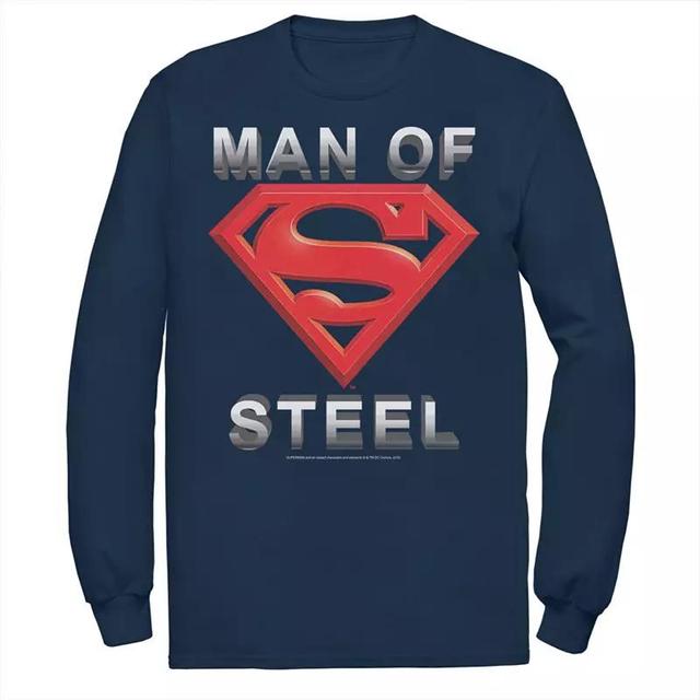 Mens DC Comics Superman Man Of Steel Text Logo Tee Product Image