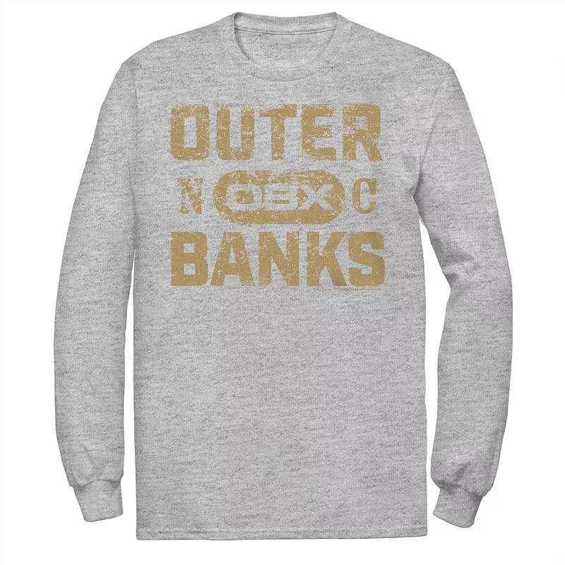 Big & Tall Outer Banks Gold Hue Distressed Logo Graphic Tee, Mens Athletic Grey Product Image