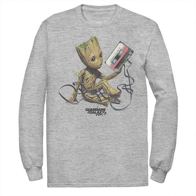 Mens Marvel Guardians Of The Galaxy Vol. 2 Groot Tape Portrait Tee Athletic Grey Product Image