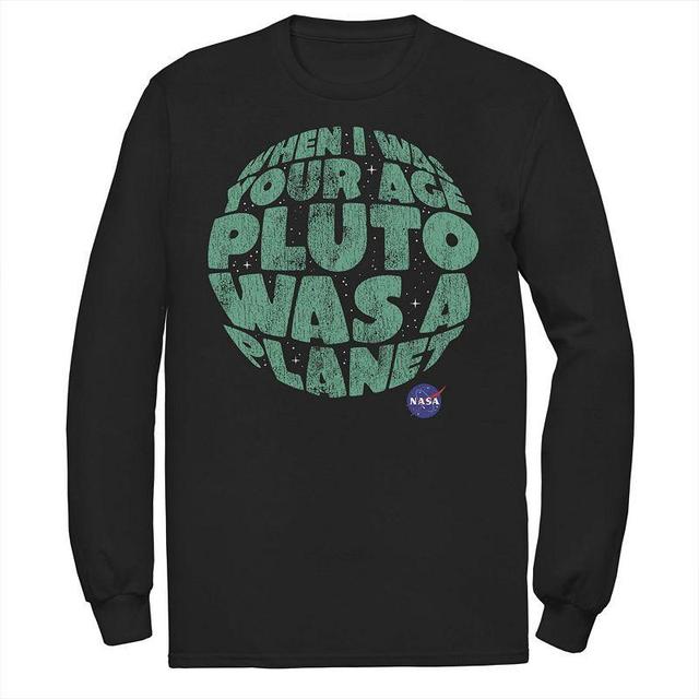 Mens NASA Pluto Was A Planet Long Sleeve Graphic Tee Product Image