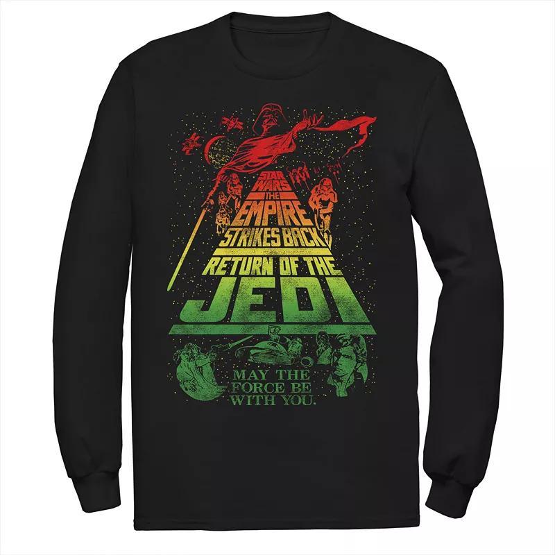 Mens Star Wars Retro Rasta Colors Poster Long Sleeve Tee Product Image