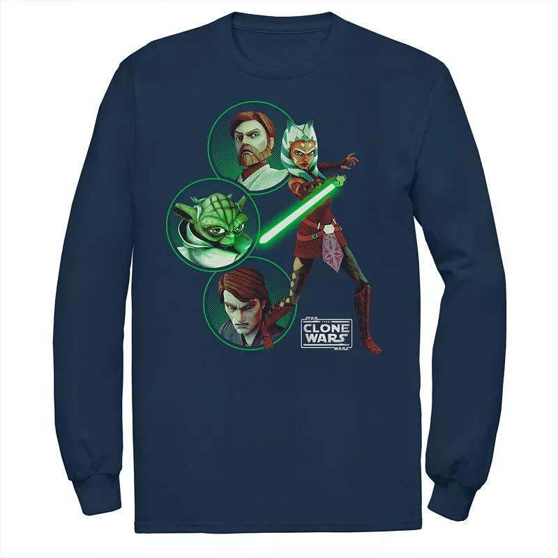 Mens Star Wars: Clone Wars Light Side Group Shot Tee Blue Product Image