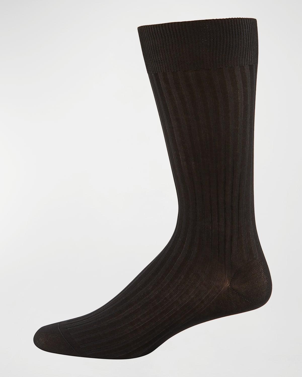 Mens Danvers Ribbed Cotton Mid-Calf Socks Product Image