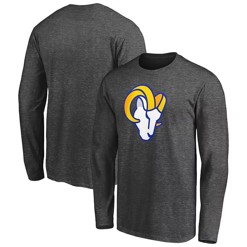 Fanatics Men's Fanatics Branded Heathered Charcoal Los Angeles Rams Big & Tall Primary Logo Long Sleeve T-Shirt, Size: 4XLT, Grey - Size: 4XLT Product Image